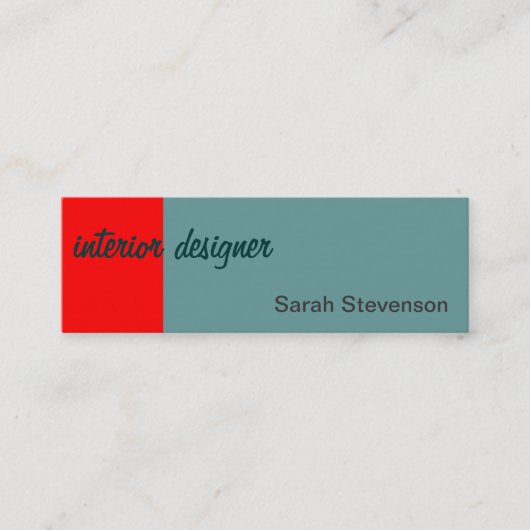 Carte de visite de concepteur d'intérieur rouge pâ (Devant)