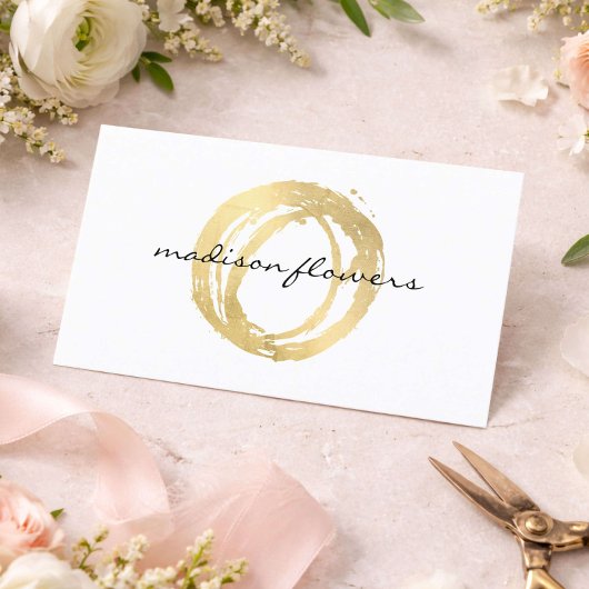 Carte de visite de concepteur floral Logo Cercle D