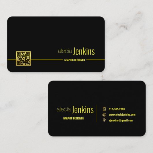 carte de visite de concepteur graphique "qr code" (Devant / Derrière)