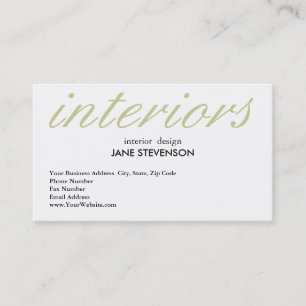 Carte de visite de concepteur intérieur blanc clai