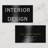 Carte de visite de concepteur intérieur en noir cl (Devant / Derrière)