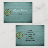 Carte de visite de concepteur turquoise (Devant / Derrière)