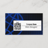 Carte de visite de concepteur Web bleu professionn (Devant)
