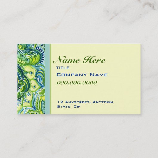 Carte de visite de conception d'aquarelle de (Devant)