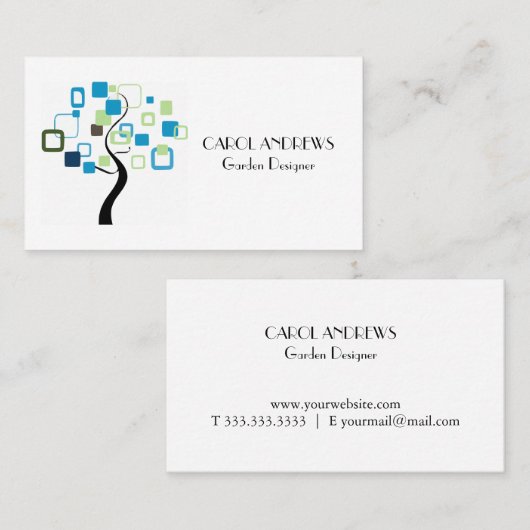 Carte de visite de conception d'arbre polyvalent (Devant / Derrière)