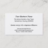 Carte de visite de conception de jardin de (Dos)