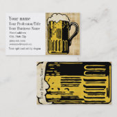 Carte de visite de conception de la bière (Devant / Derrière)