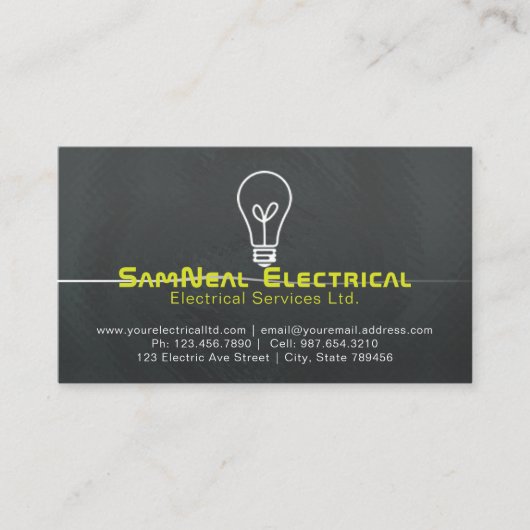 Carte de visite de conception de logo d'ampoule (Devant)