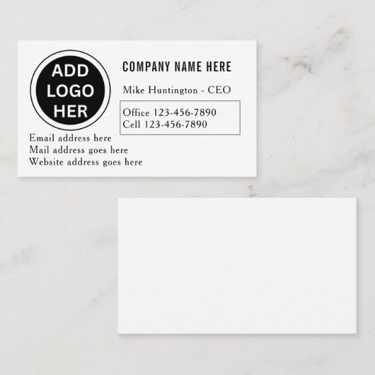Carte de visite de conception de logo professionne (Devant / Derrière)
