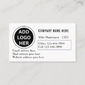 Carte de visite de conception de logo professionne (Devant)