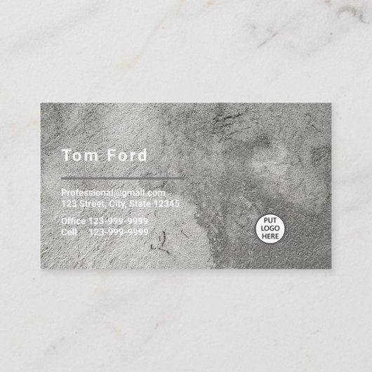 Carte de visite de conception de logos en ciment p (Dos)