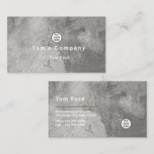 Carte de visite de conception de logos en ciment p (Devant / Derrière)
