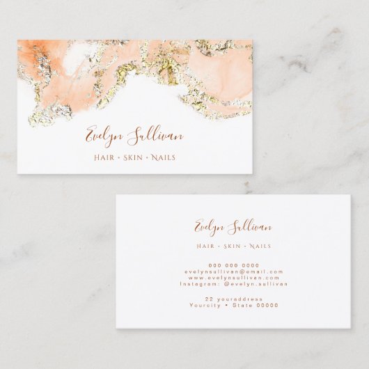 carte de visite de conception de marbrage de pêche (Devant / Derrière)