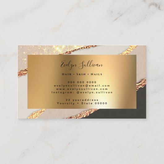 Carte de visite de conception de papier noir or (Dos)