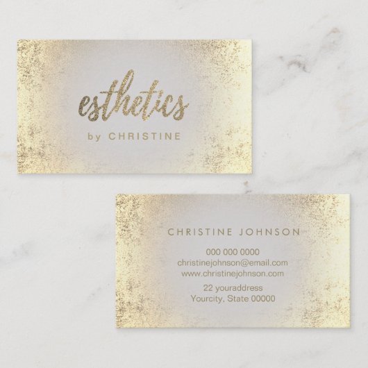 CARTE DE VISITE de conception de script d'esthétiq (Devant / Derrière)