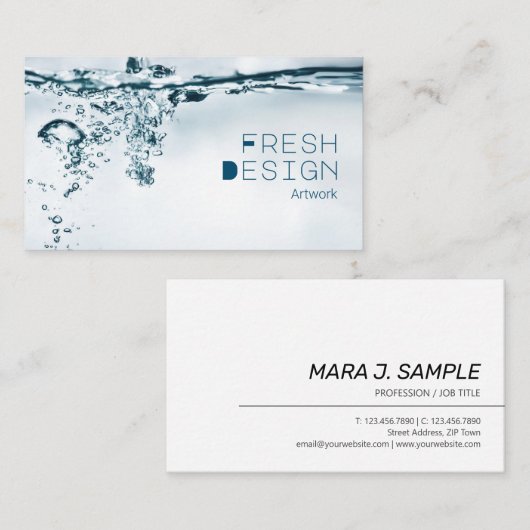 Carte de visite de conception d'eau douce (Devant / Derrière)