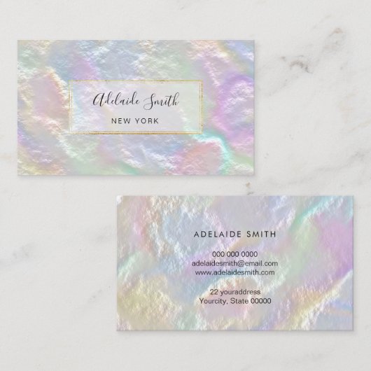 CARTE DE VISITE de conception FAUX perlescent (Devant / Derrière)