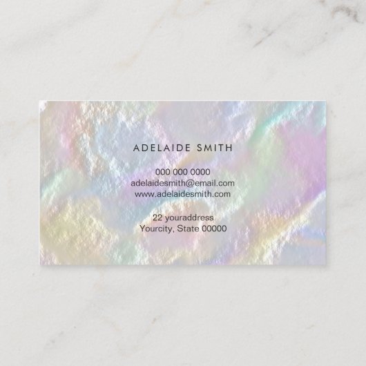 CARTE DE VISITE de conception FAUX perlescent (Dos)