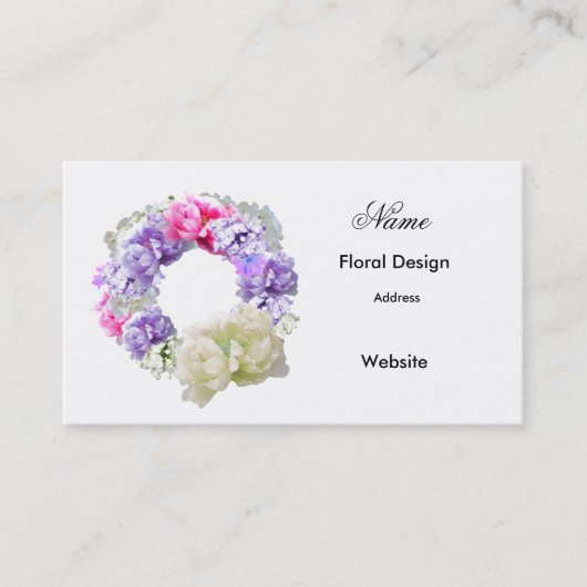 Carte de visite de conception florale Couronne de (Devant)