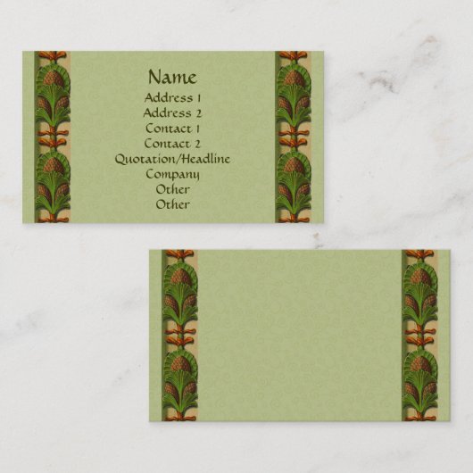 Carte de visite de conception frontalière en anana (Devant / Derrière)