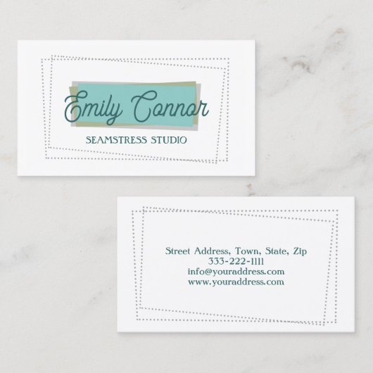 Carte de visite de conception graphique Seamstress (Devant / Derrière)