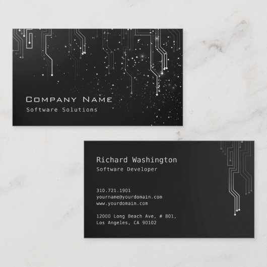 Carte de visite de conception moderne de techno - (Devant / Derrière)