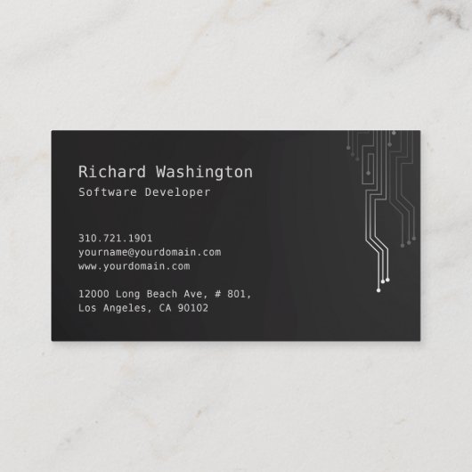 Carte de visite de conception moderne de techno - (Dos)