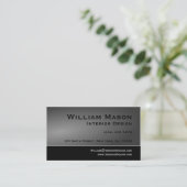 Carte de visite de conception simple noir et gris (Debout devant)