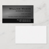 Carte de visite de conception simple noir et gris (Devant / Derrière)