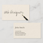 Carte de visite de conception Web de script d'écri (Devant / Derrière)