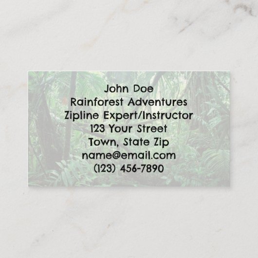 Carte de visite de conception Zipline (Dos)