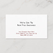 Carte de visite de concessionnaire automobile d'oc (Dos)