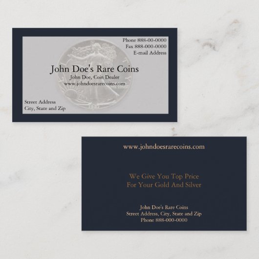 Carte de visite de concessionnaire de pièces (Devant / Derrière)