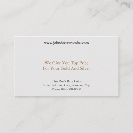 Carte de visite de concessionnaire de pièces (Dos)