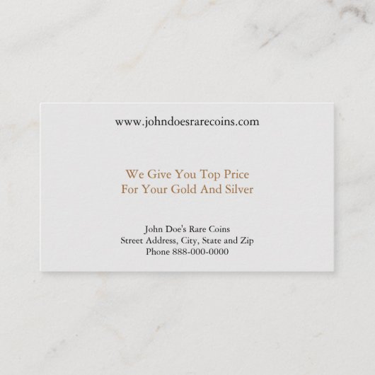 Carte de visite de concessionnaire de pièces (Dos)