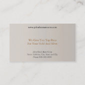 Carte de visite de concessionnaire de pièces (Dos)