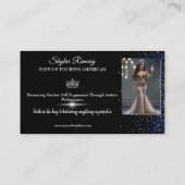 Carte de visite de concours Royal Blue Glitz (Dos)