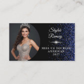 Carte de visite de concours Royal Blue Glitz (Devant)