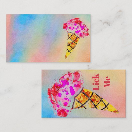 Carte de visite de cône de crème glacée (Devant / Derrière)