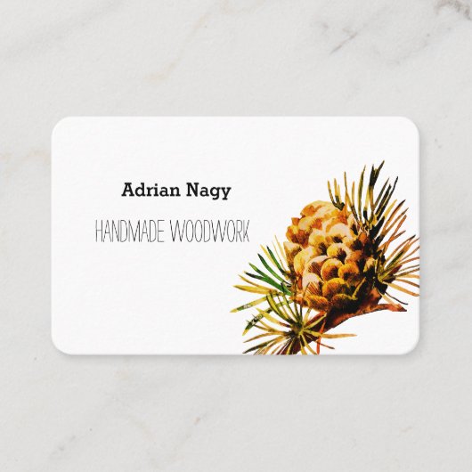 Carte de visite de cône de mélèze rustique (Devant)