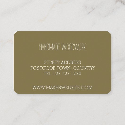 Carte de visite de cône de mélèze rustique (Dos)