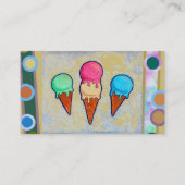 Carte de visite de cônes de crème glacée (Dos)