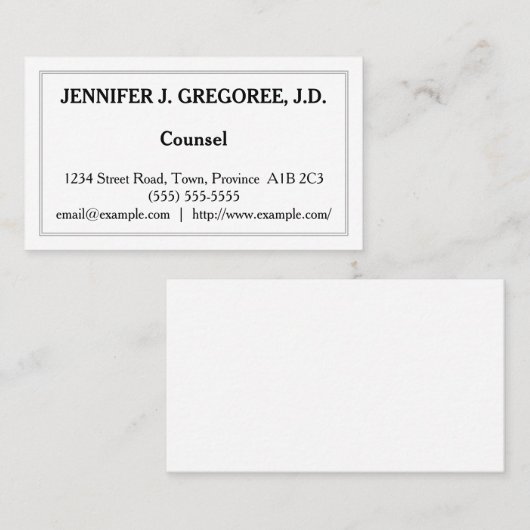 Carte de visite de conseil à clé basse et traditio (Devant / Derrière)