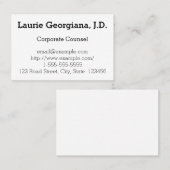 Carte de visite de conseil de base (Devant / Derrière)