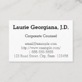 Carte de visite de conseil de base (Devant)