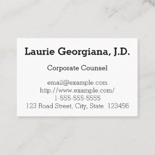 Carte de visite de conseil de base