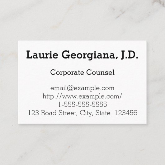 Carte de visite de conseil de base (Devant)