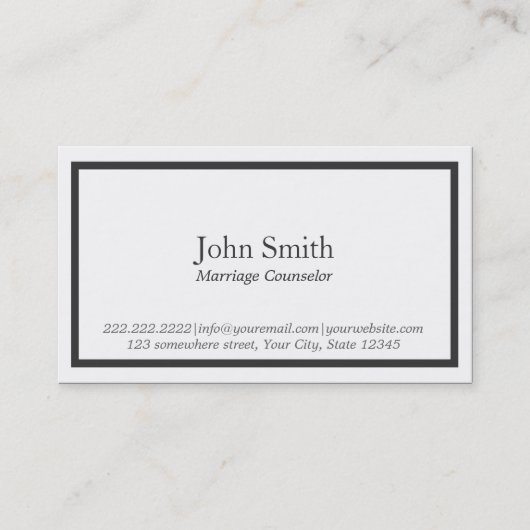 Carte de visite de conseil en mariage à la frontiè (Devant)