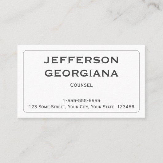 Carte de visite de conseil minimal et simple (Devant)