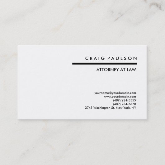 Carte de visite de conseil noir blanc (Devant)